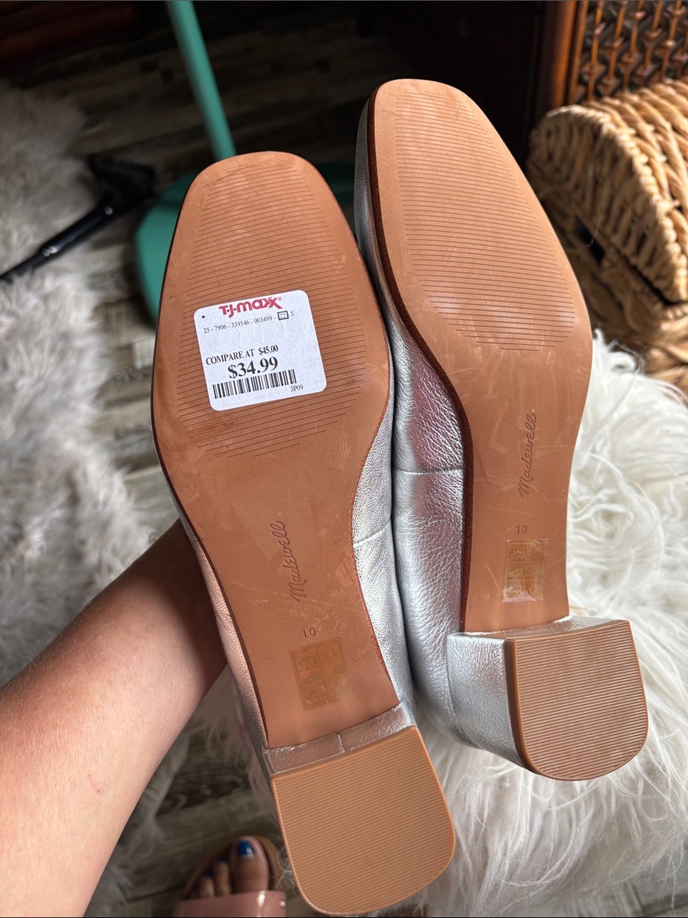 Madewell Metallic Silver Mary Jane Heels - Picture 3 of 3